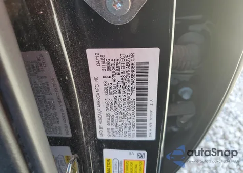 2019 Honda Accord Sport from USA, damaged, VIN 1HGCV1F3XKA085269